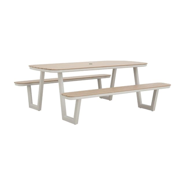 โต๊ะสนาม 6 ที่นั่ง รุ่นมาจอร์กา - สีธรรมชาติ/ขาว