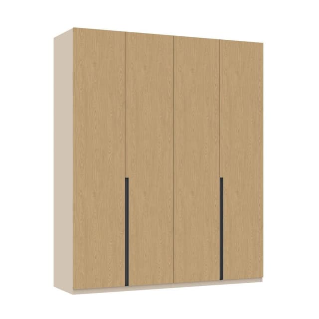 ตู้เสื้อผ้า 4 บาน (บานเฮซ) รุ่นพาย ขนาด 200 ซม. - สีเบจ