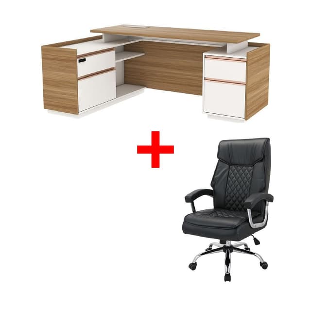 ซื้อโต๊ะทำงาน รุ่นพรีเซ็นซ์ พลัส ขนาด 181 ซม. พร้อมเก้าอี้สำนักงาน รุ่นเอมเมอร์สัน ราคาพิเศษ!