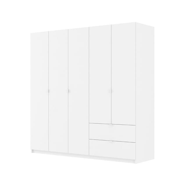 ตู้เสื้อผ้า 5 บาน รุ่นวิต้า ขนาด 200 ซม. - สีขาว