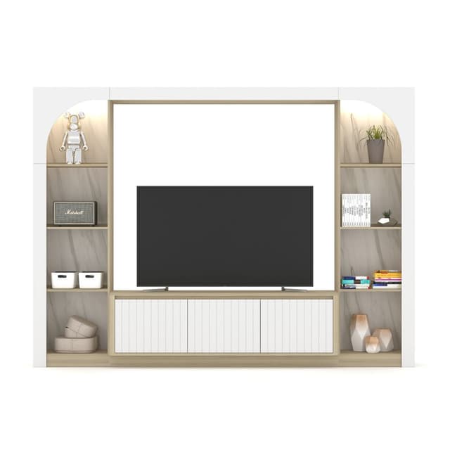 ชุดโฮมเอ็นเตอร์เทนเมนท์ รุ่นโมนาโค ขนาด 3 เมตร - สีเลอบาน่า โอ๊ค/ขาว