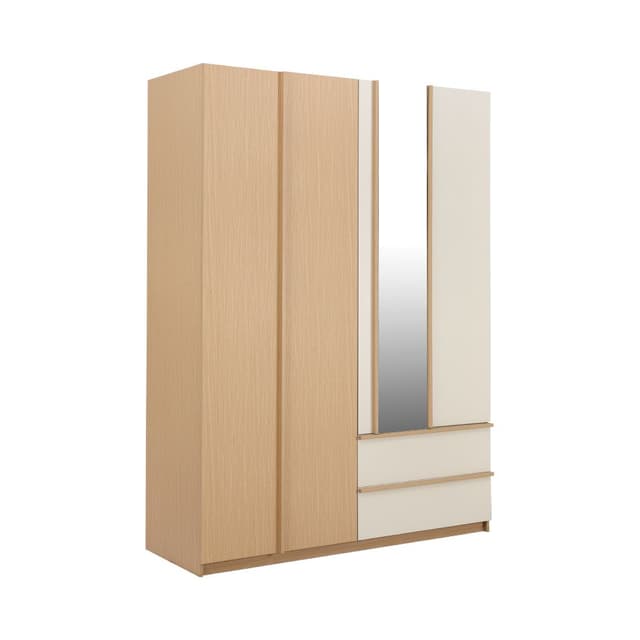 ตู้เสื้อผ้า 4 บาน รุ่นชิซูโอกะ - สีโตเกียว โอ๊ค/หินทราย