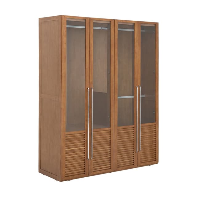 ตู้เสื้อผ้า 4 บาน รุ่นอาซาฮิกาวะ - สีไลท์ ทีค