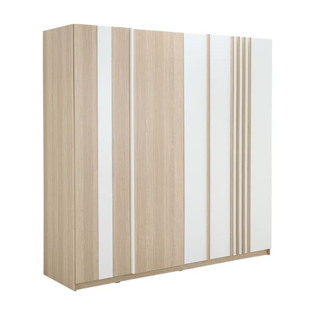 ตู้เสื้อผ้า 4 บาน รุ่นวาร่า - สีเลอบาน่า โอ๊ค/ขาว