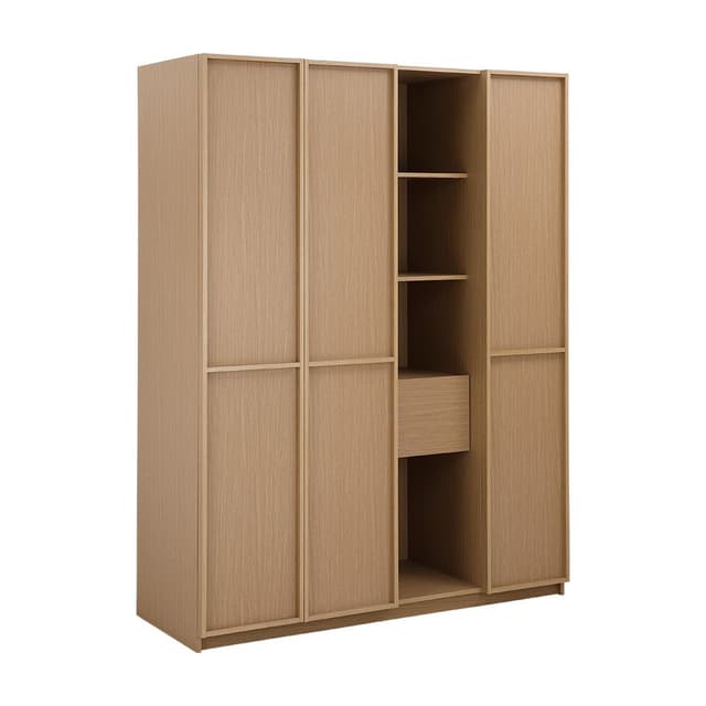 ตู้เสื้อผ้า รุ่นฟุกุโอกะ ขนาด 160 ซม. - สีโตเกียว โอ๊ค