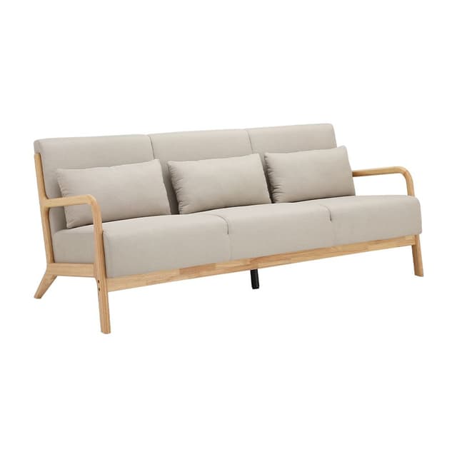 โซฟาผ้า 3 ที่นั่ง รุ่นอาโอโมริ - สีเบจ