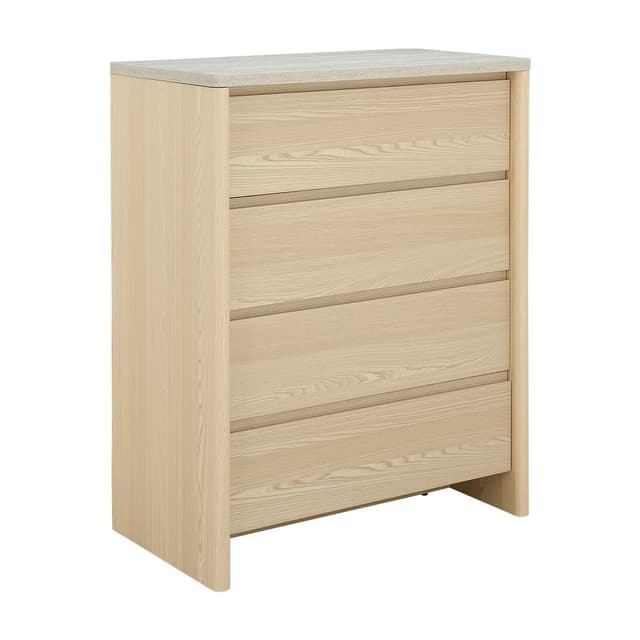 ตู้ 4 ลิ้นชัก รุ่นทราวินด์ ขนาด 83 ซม. - สีธรรมชาติ/เกรย์ ทราเวอร์ทีน