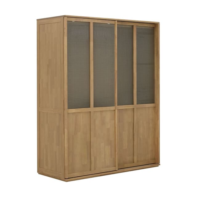 ตู้เสื้อผ้าบานสไลด์ รุ่นอาโอโมริ - สีวอร์ม โอ๊ค