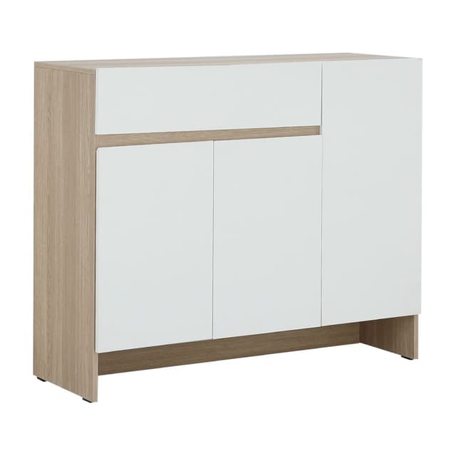 ตู้รองเท้า รุ่นเพรสตัน ขนาด 120 ซม. - สีขาว/เลอบาน่า โอ๊ค