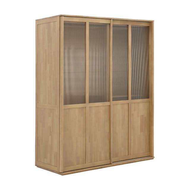 ตู้เสื้อผ้าบานสไลด์ รุ่นอาโอโมริ - สีวอร์ม โอ๊ค