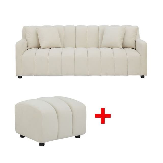ซื้อโซฟาผ้า 3 ที่นั่ง รุ่นซูริ พร้อมสตูลผ้า รุ่นซูริ ราคาพิเศษ!