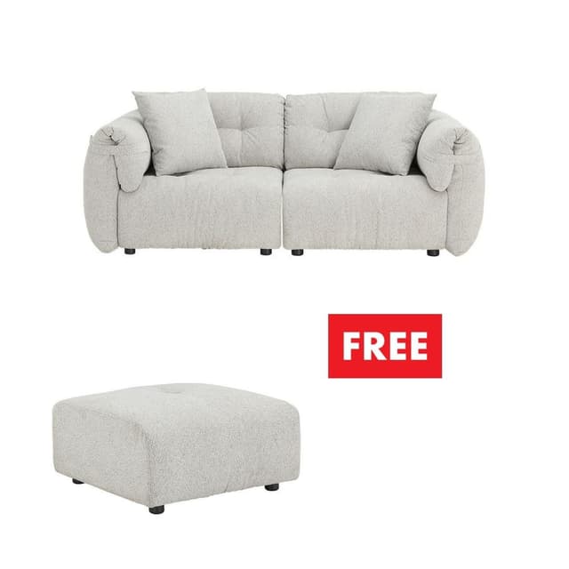 ซื้อโซฟาผ้า 2 ที่นั่ง รุ่นไมลีย์ แถมฟรี! สตูลผ้า รุ่นไมลีย์