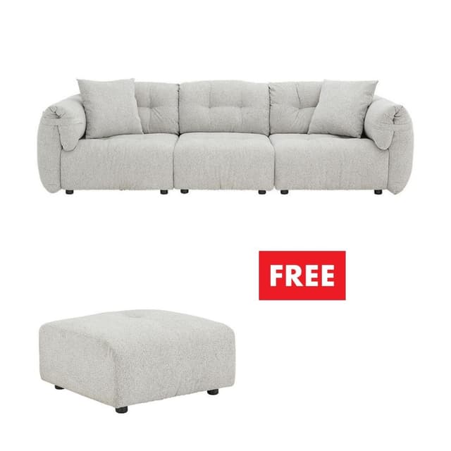 ซื้อโซฟาผ้า 3 ที่นั่ง รุ่นไมลีย์ แถมฟรี! สตูลผ้า รุ่นไมลีย์