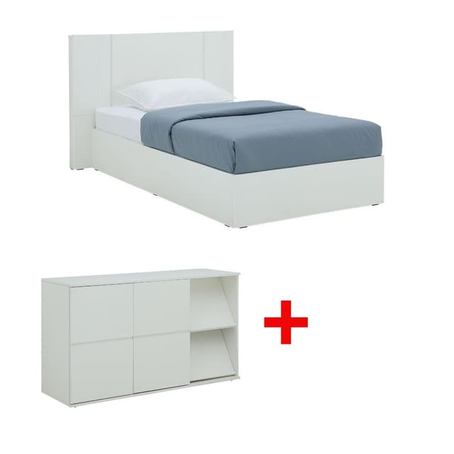 ซื้อเตียงนอน รุ่นเมลตัน ขนาด 3.5 ฟุต พร้อมตู้ไซด์บอร์ด รุ่นเมลตัน ขนาด 135 ซม. ราคาพิเศษ!