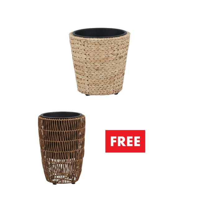 ซื้อกระถางสาน รุ่นโคโมะ ขนาด 30 x 28 ซม. แถมฟรี! กระถางพลาสติกสาน (คละแบบได้)