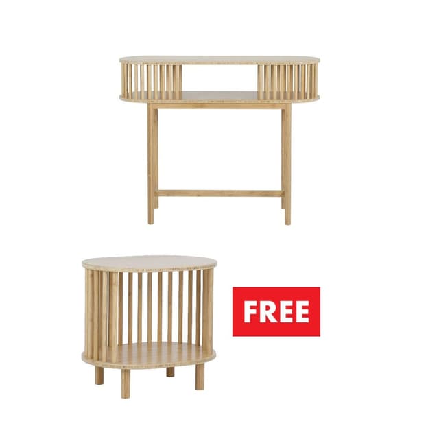 ซื้อโต๊ะคอนโซล รุ่นรอยน์ ขนาด 100 x 30 x 80 ซม. แถมฟรี! โต๊ะข้าง รุ่นรอยน์ ขนาด 46 x 35 x 42 ซม.
