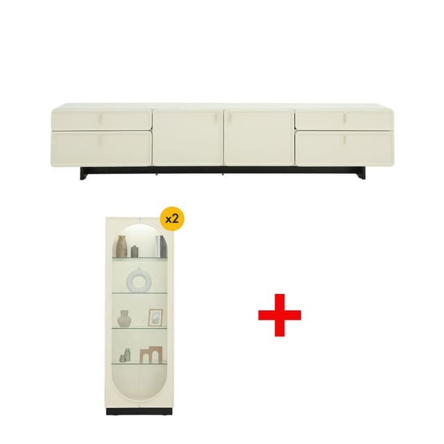 ซื้อตู้วางทีวี รุ่นโอเรีย ขนาด 240 ซม. พร้อมตู้โชว์ รุ่นโอเรีย ขนาด 80 ซม. (2 ชิ้น) ราคาพิเศษ!