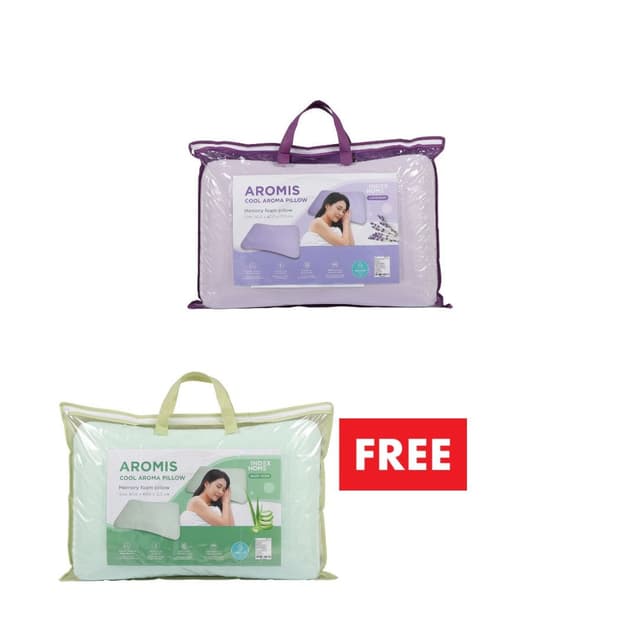 ซื้อ 1 แถม 1 หมอนหนุน Cool Aroma รุ่นอโรมิส ขนาด 60 x 40 x 12 ซม. (คละสีได้)