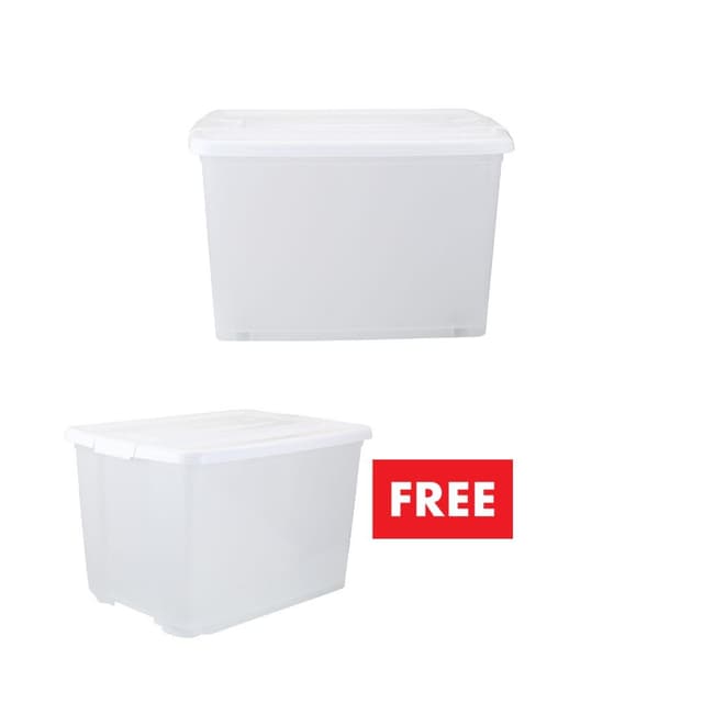 ซื้อกล่องล้อเลื่อน รุ่นเลย์ล่า ความจุ 75 ลิตร 2 ชิ้น ราคาพิเศษ!