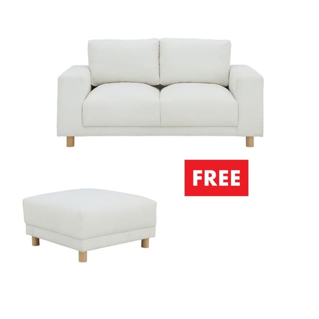 ซื้อโซฟาผ้า 2 ที่นั่ง รุ่นโอตารุ แถมฟรี! สตูลผ้า รุ่นโอตารุ