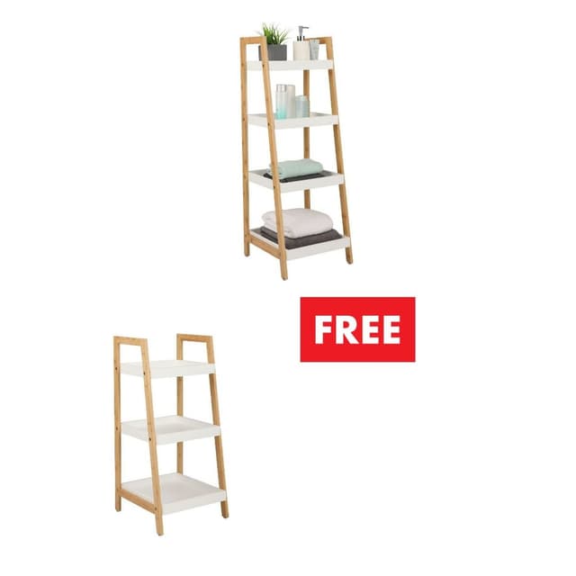 ซื้อชั้นวางของ 4 ชั้น รุ่นโนระ ขนาด 35 x 35 x 100 ซม. แถมฟรี! ชั้นวางของ 3 ชั้น รุ่นโนระ ขนาด 35 x 35 x 77 ซม.