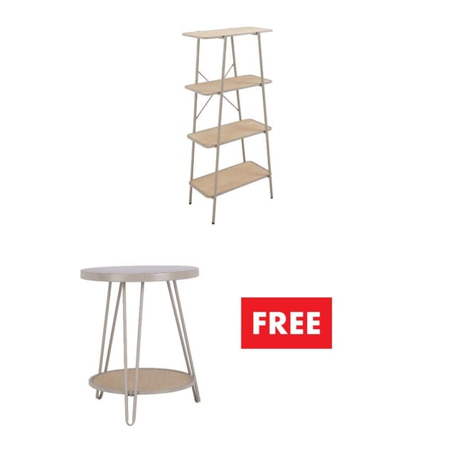 ซื้อชั้นวางของ 4 ชั้น รุ่นโมลิน แถมฟรี! โต๊ะข้าง รุ่นโมลิน ขนาด 40 x 40 x 48 ซม.