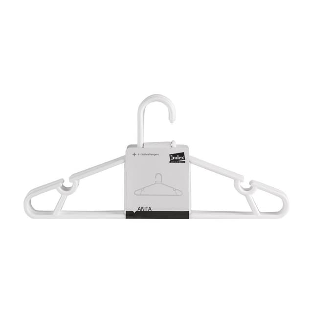 ไม้แขวนเสื้อ รุ่น ANITA 6 ชิ้น/ ชุด - สีขาว