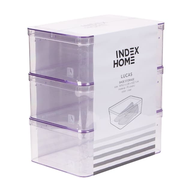 กล่องรองเท้า รุ่นลูคัส - สีใสโปร่ง