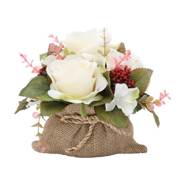 ดอกไม้ในกระสอบเล็ก รุ่นโรส - สีขาว