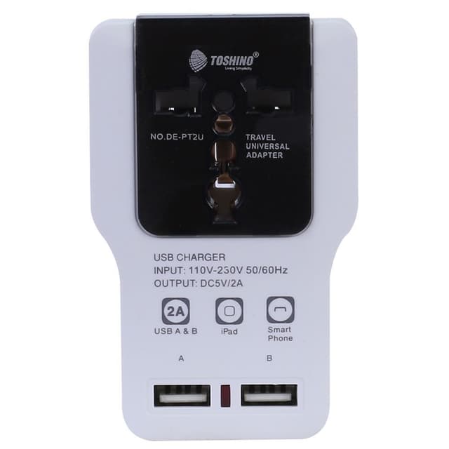 ปลั๊กแปลง 9+1+2USB โตชิโน่ รุ่น DE-PT2U - สีขาว