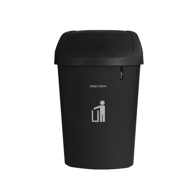 ถังขยะฝาสวิง 50 ลิตร รุ่น แอสติค - สีดำ