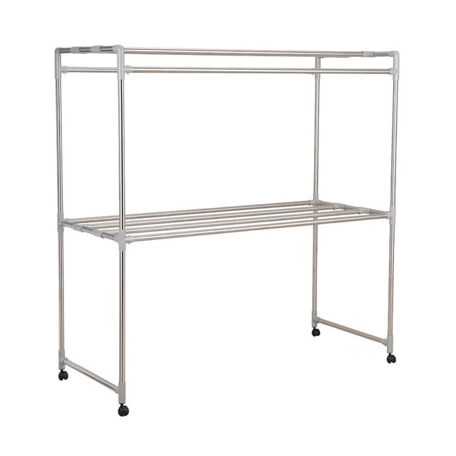 ราวตากผ้าสแตนเลส 8 เส้น รุ่นไจแอนท์ ขนาด 150 x 60 x 150 ซม. - สีเงิน
