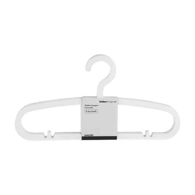 ไม้แขวนเสื้อ 4 ชิ้น/ชุด รุ่นเอมอร์ - สีขาว