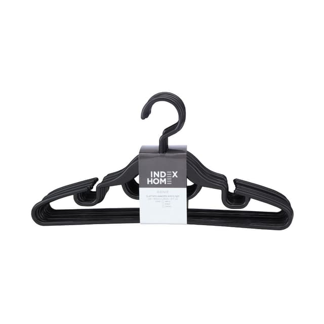 ไม้แขวนเสื้อ รุ่น อาร์นี่ (10 ชิ้น/ชุด) - สีดำ
