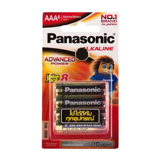 ถ่านอัลคาไลน์ รุ่นพานาโซนิค AAA PACK 8 - สีแดง