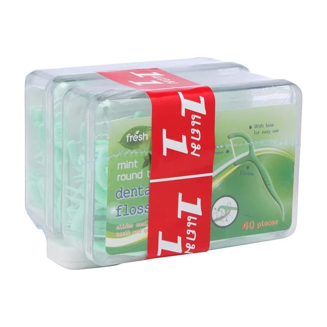 ด้ามไหมขัดฟันมิ้นท์ รุ่น เฟรช พลัส (40 ชิ้น/ชุด) - สีเขียว