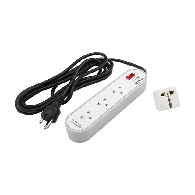 ปลั๊กไฟ 3 ช่อง 1 สวิตซ์ รุุ่นดาต้า ขนาด 3 เมตร. - สีเทา