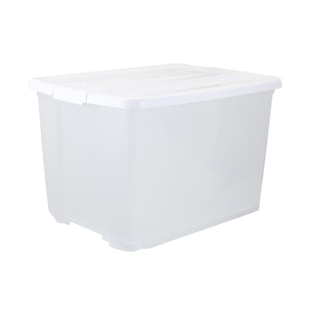 กล่องล้อเลื่อน รุ่นเลย์ลา ความจุ 75 ลิตร - สีใสโปร่ง/ขาว