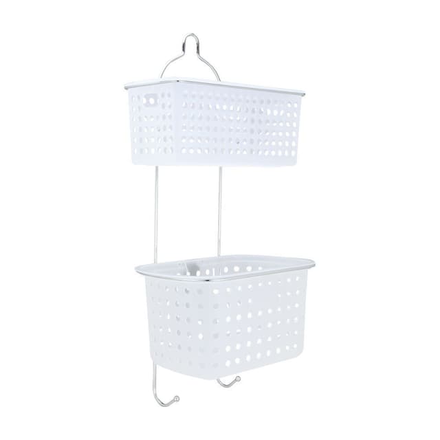 ชั้นวางของในห้องน้ำ 2 ชั้น รุ่นสนอร์เอล - สีขาว/เงินโครเมียม