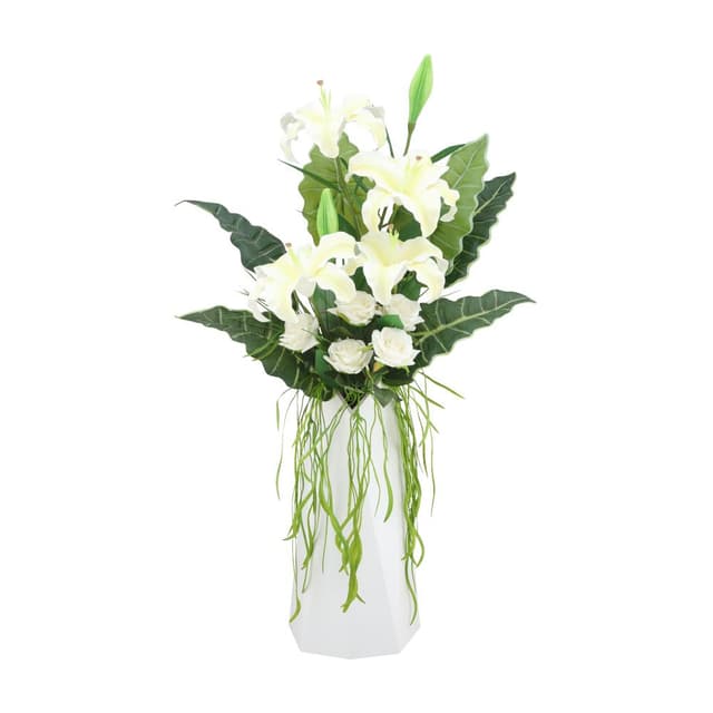 ดอกไม้ในแจกัน รุ่นลิลลี่-โรส - สีขาว