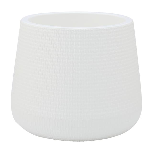 กระถางพลาสติก รุ่นวอลตั้น ขนาด 7 นิ้ว - สีขาว