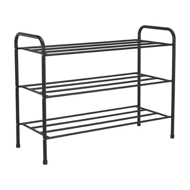 ชั้นวางรองเท้า 3 ชั้น รุ่นเดฟ - สีดำ