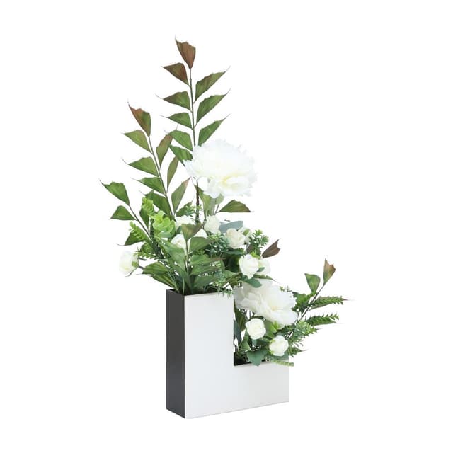 ดอกพีโอนีสีขาวในแจกัน รุ่นพีโอนีแอล - สีขาว