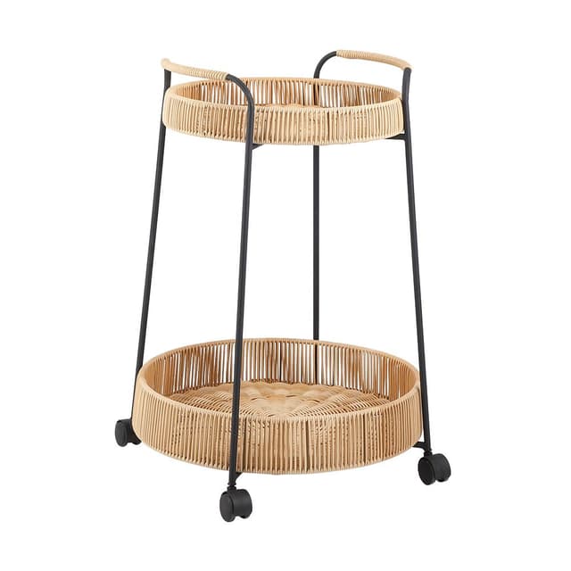 ชั้นวางของ 2 ชั้น พร้อมล้อ รุ่นสาน - สีธรรมชาติ