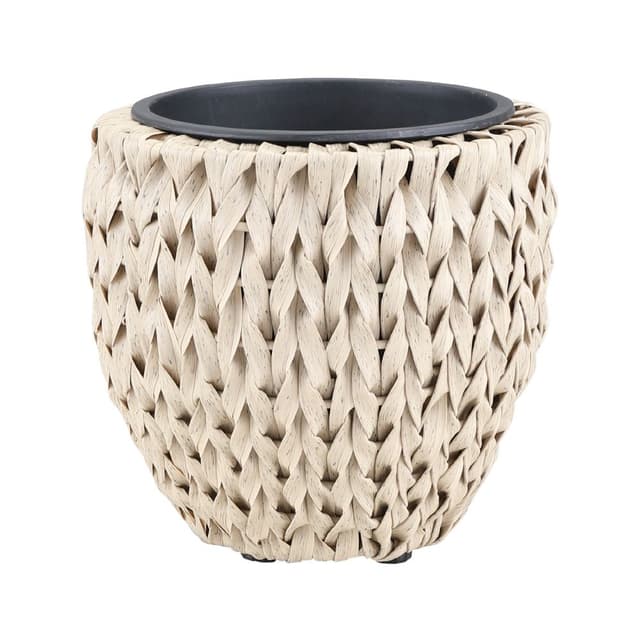 กระถางพลาสติกสาน รุ่นโคจิ ขนาด 34 x 34 ซม. - สีธรรมชาติ
