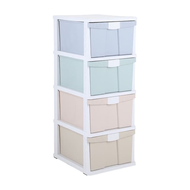 ตู้ลิ้นชัก 4 ชั้น รุ่นอีโค่ - สีขาว