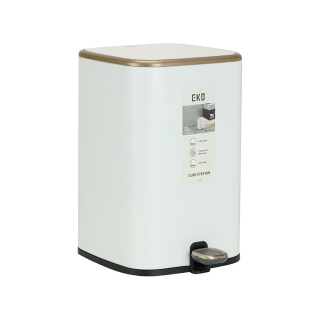 ถังขยะเหยียบทรงเหลี่ยม รุ่นเพิร์ล - สีขาว