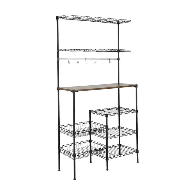 ชั้นวางของอเนกประสงค์ 6 ชั้น รุ่นคิท - สีดำ/ธรรมชาติ