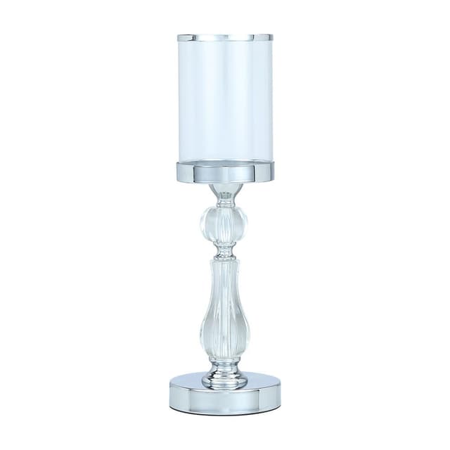 เชิงเทียน รุ่นมารีม่า สูง 38.5 ซม. - สีเงิน/ใสโปร่ง