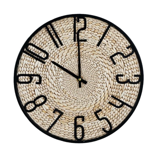 นาฬิกาติดผนัง รุ่นคอร์นนี่ ขนาด 16 นิ้ว - สีธรรมชาติ/ดำ